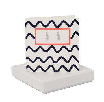 Waves Card - Shooting Star Earrings Coral and Mint
